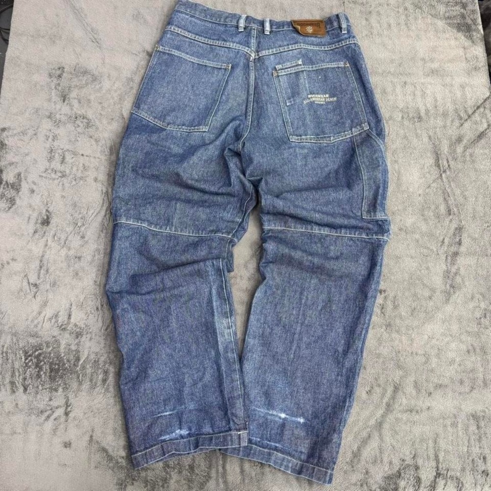 Vintage Y2K Roca Wear Jeans Mens 36x32 Blue Baggy Wide Leg Skater Hip Hop